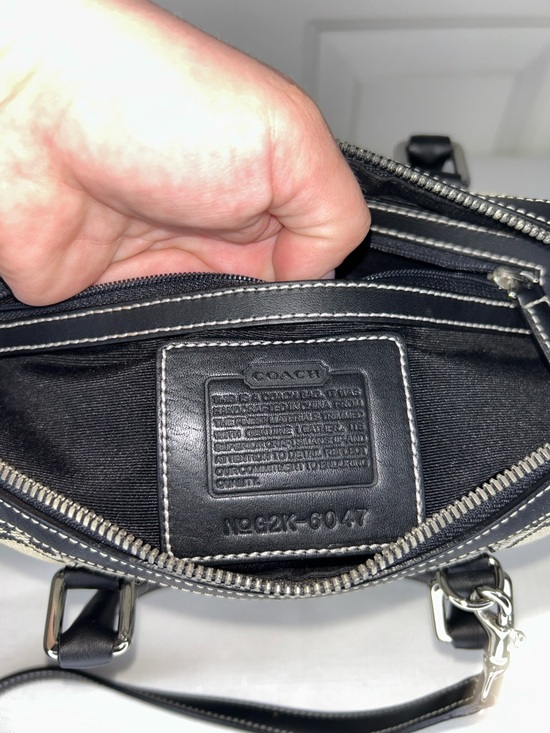 Coach Vintage Black Satchel with Leather Trim and Chrome Hardware - Picture 11 of 16